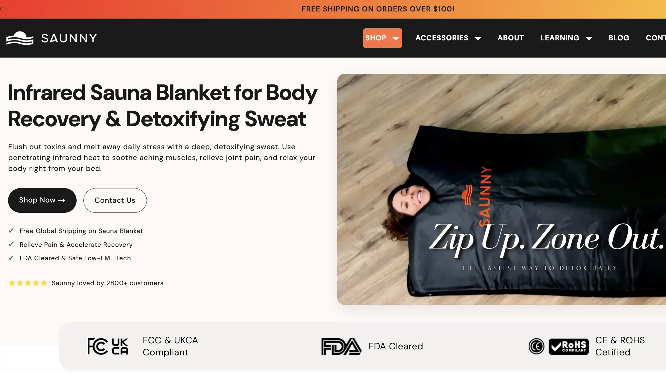 Saunny Shopify storefront